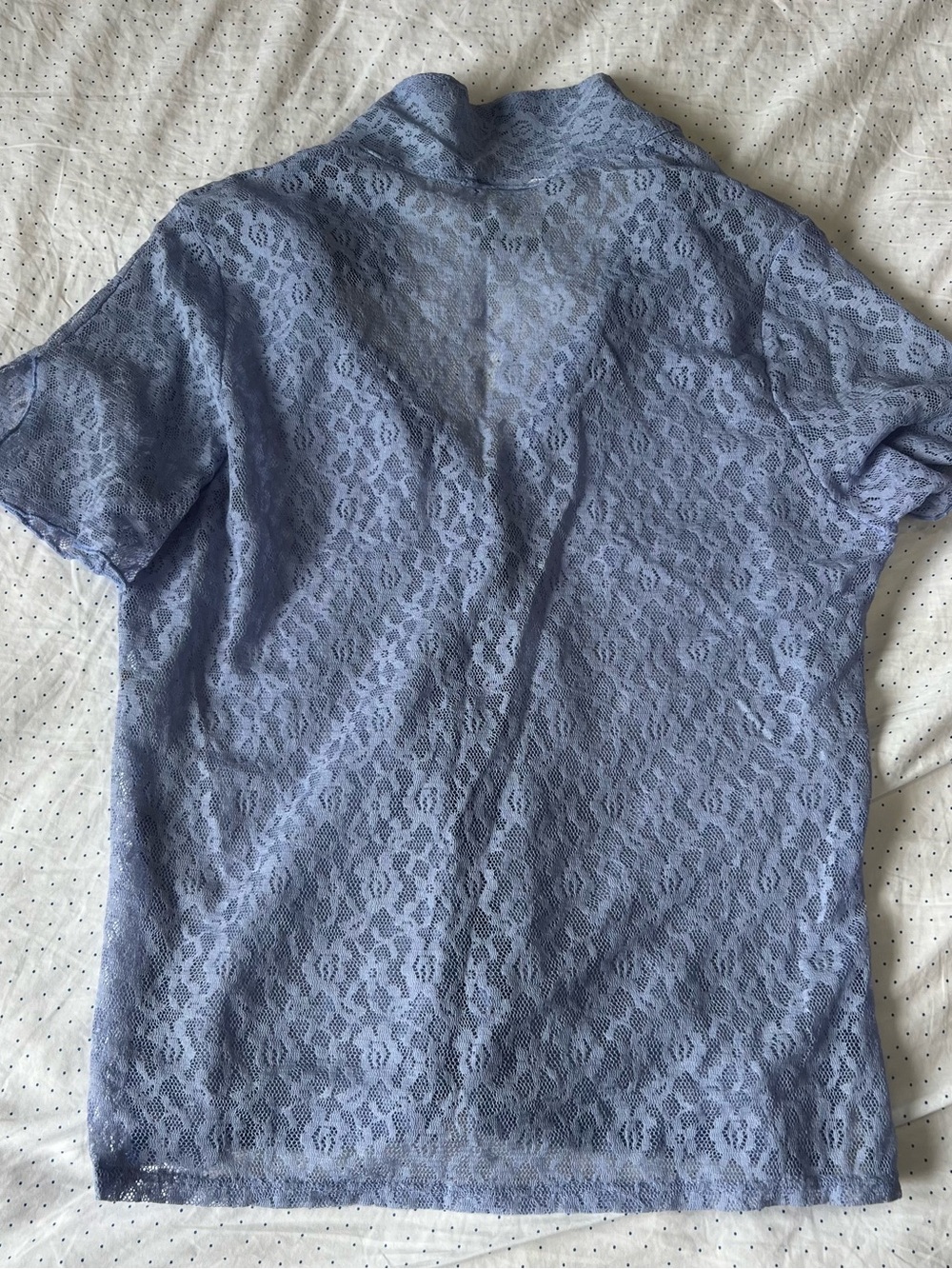 Rabbit Rabbit Rabbit Lavender Lace Button-Front Blouse - Picture 6 of 6